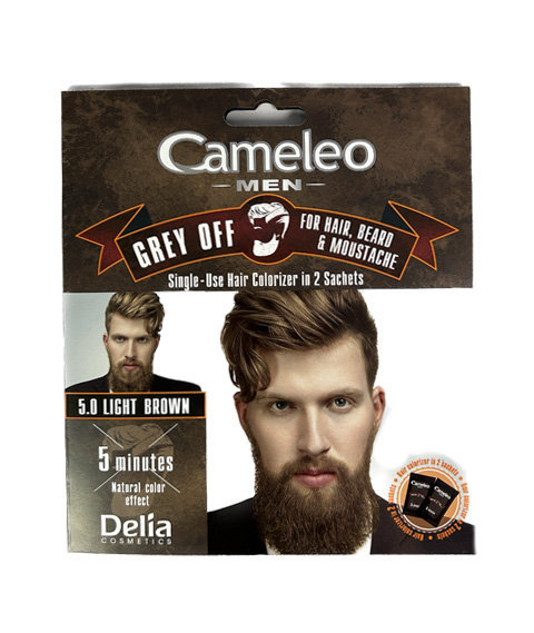 Cameleo Men-Grey Off 5.0 Light Brown Farba do Włosów i Brody w Saszetce 2x15ml